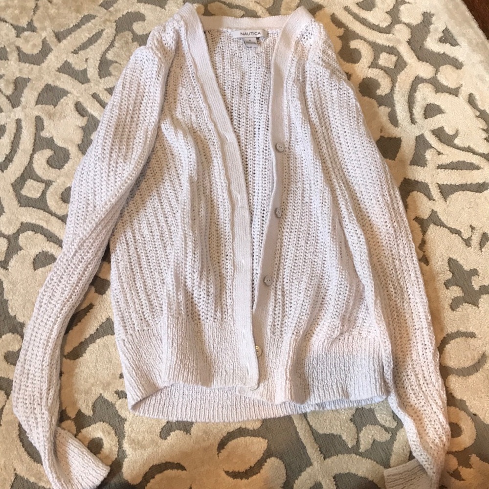 White nautica cardigan